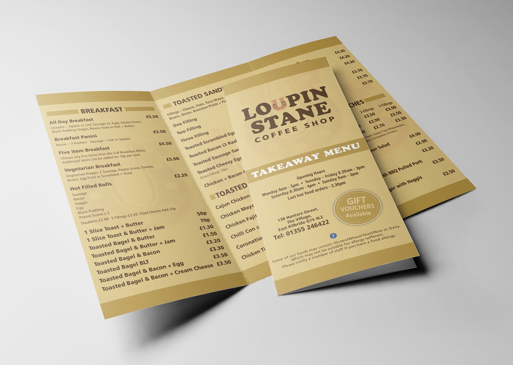 Loupin Stane Coffee Shop Menus